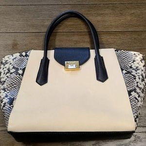 ALDO Pale Pink Leather Snake Skin Tote